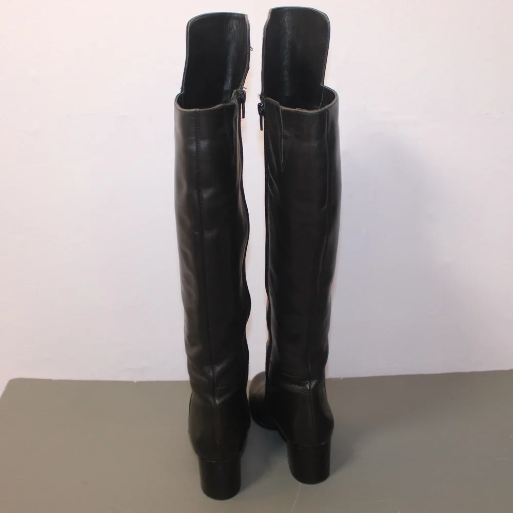 424 Lord & Taylor Black Leather Over the Knee Boots Women’s Size 6 Classic